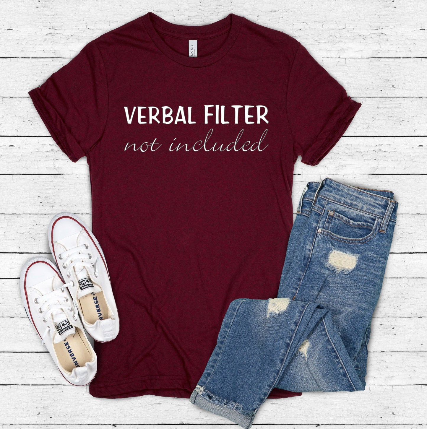 Verbal Filter Not Included Short Sleeve Shirt | Sarcastic Shirt for Him | Funny T-Shirt | Graphic Tee for Her | Funny Graphic T | Sarcastic TShirt