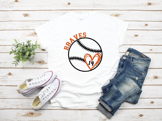 Bonner Springs Braves Baseball Shirts | Braves Baseball Graphic Tees| Sweatshirt | Baseball Mom T Shirt | Braves Shirt for Her